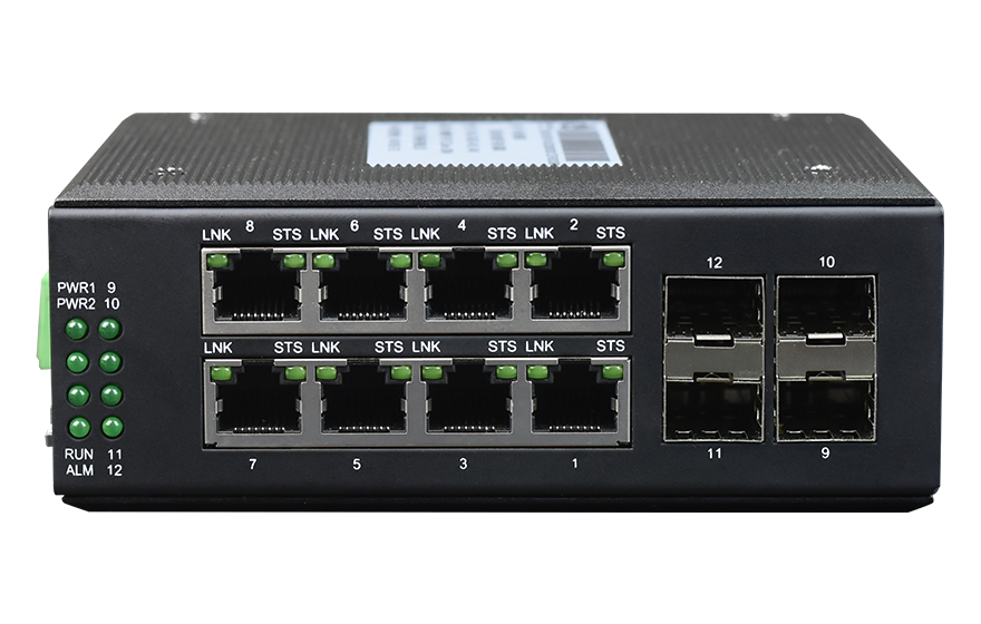 飛暢科技-環(huán)網(wǎng)型 8千兆電口+4路千兆光口 交換機(jī)