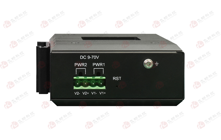 飛暢科技-工業(yè)軌式2路串口／4路開關(guān)量+4路百兆電 光端機